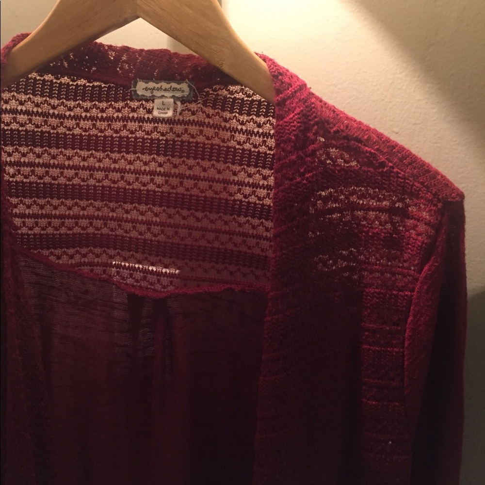 Eyeshadow // red cardigan